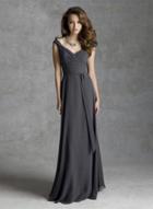 Oasap V Neck Sleeveless Backless Solid Prom Bridesmaid Dress