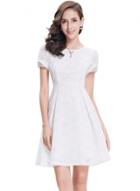 Oasap Women's Short Sleeve Cocktail Party Fit Flare Dress