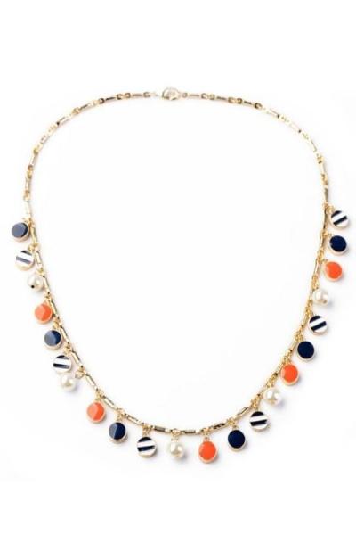 Oasap Graceful Button-pattern Necklace