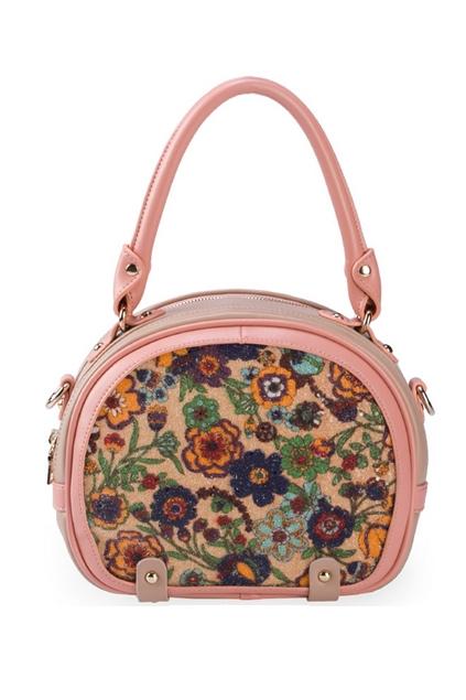 Oasap Flower Print Single Handle Shoulder Bag