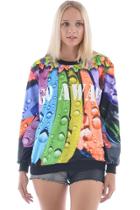 Oasap Go Away Multi-color Sweatshirt