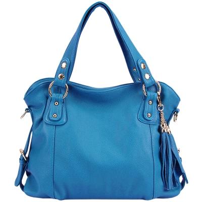 Oasap Pu Tote Shoulder Bag With Tassel
