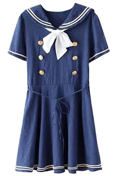 Oasap School Chic Navy Sailor Dress