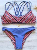 Oasap Fashion Strappy Reversible 2 Piece Bikini Set