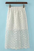 Oasap Virginal Floral Lace Skirt