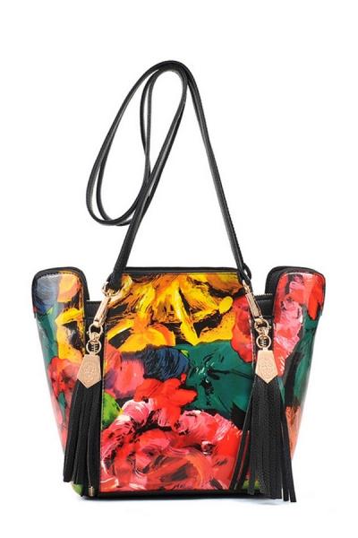 Oasap Vintage Floral Print Tote Bag