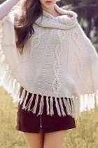 Oasap Cable Knit Turtle Neck Fringe Sweater