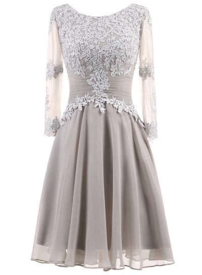 Oasap Long Sleeve Floral Lace Cocktail Dress