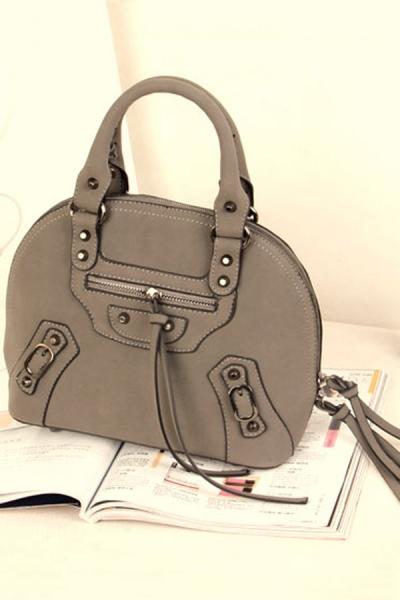Oasap Tassels Faux Suede Dome Satchel