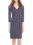 Oasap Women's National Wind Floral Graphic Wrap Belted Dress