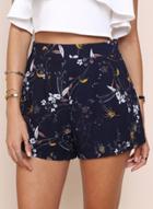 Oasap Fashion Floral Print Loose Fit Shorts