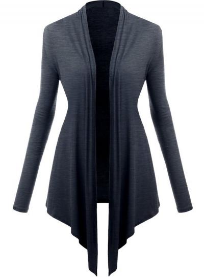 Oasap Fashion Long Sleeve Open Front Irregular Knit Cardigan