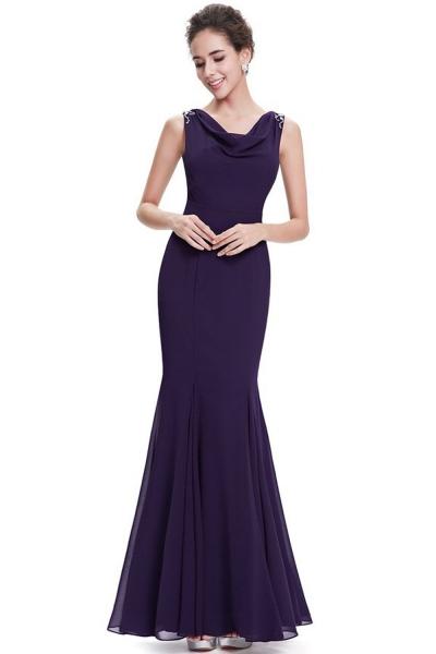 Oasap Modern Sleeveless Cowl Neck Mermaid Evening Dress