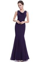 Oasap Modern Sleeveless Cowl Neck Mermaid Evening Dress