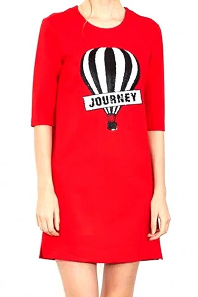 Oasap Journey Red Mini Shift Dress