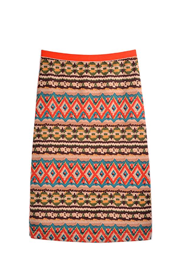 Oasap Rhombus Print Medium Skirt