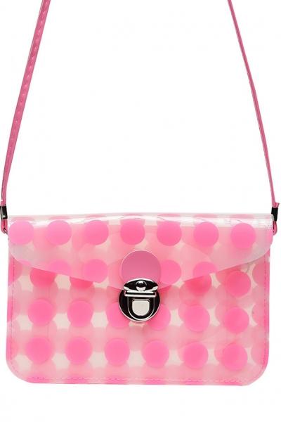 Oasap Cute Transparent Square Circle Print Shoulder Bag