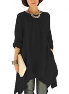 Oasap Round Neck Solid Color Back Button Down Irregualr Dress