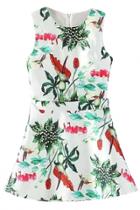 Oasap White Vibrant Floral Print Tank Top Skirt Set