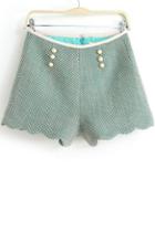 Oasap Scallop Braided Shorts