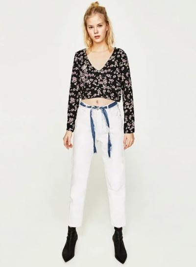 Oasap Classic Flower Printing Slim Blouse