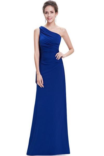 Oasap Women's Fitted One Shoulder Draped Evening Dress