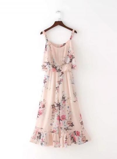 Oasap Floral Print Wide Leg Slip Jumpsuit