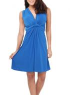 Oasap Women's Fashion Solid Color V-neck Sleeveless Knot Front Dress