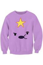 Oasap Star Pattern Purple Sweatshirt