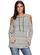 Oasap Black White Striped Cold Shoulder Long Sleeve Blouse