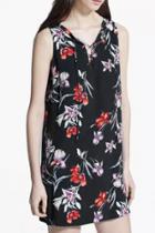Oasap Navy Floral Print Sleeveless Summer Mini Dress
