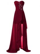 Oasap High Low Strapless Chiffon Bridesmaid Prom Dresses