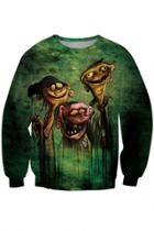 Oasap Naughty Green Cartoon Animal Sweatshirt