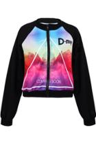 Oasap Dazzling Triangle Print Fleece Sweatshirt