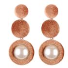 Oasap Pearl Decoration Dangle Cloth Earrings