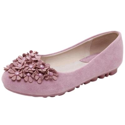 Oasap Round Toe Flat Heels Floral Shoes