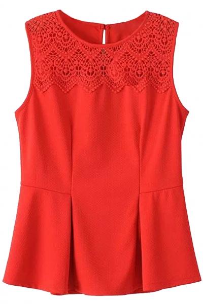Oasap Classic Cute Lace Paneled Blouse