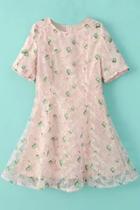 Oasap Floral Organza Sheer Lined Dress