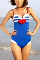 Oasap Bow-knot Navy Style Swimsuit