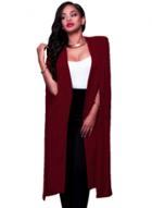 Oasap Solid Color Open Front Sleeveless Cape Long Blazer