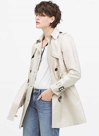 Oasap Women's Double Breast Longline Trench Coat