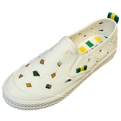Oasap Canvas Hollow Out Slip On Flat Sneakers