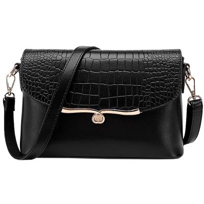 Oasap Pu Leather Alligator Print Square Shoulder Bag