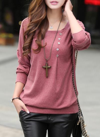 Oasap Fashion Batwing Sleeve Pullover Tee