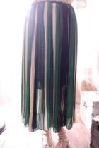 Oasap Color Block Vertical Stripe Print Skirt