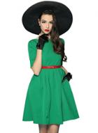 Oasap Fashion Solid Half Sleeve A-line Party Dress