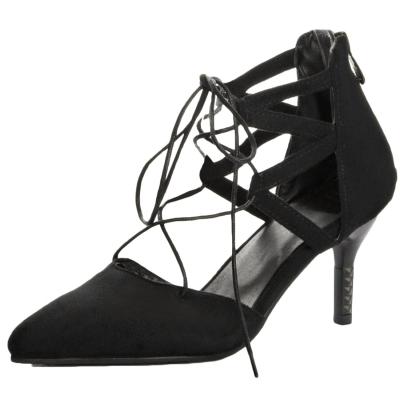 Oasap Fashion Pointed Toe Back Zipper Heels