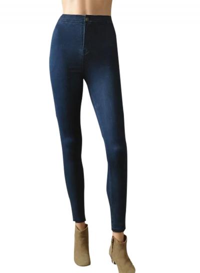 Oasap Women's Fashion Solid Color High Waist Denim Skinny Pencil Pants