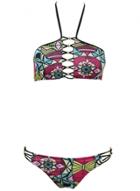Oasap Women's Floral Graphic Halter Bikini