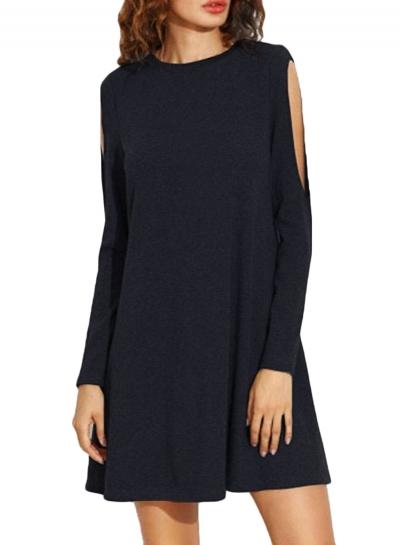 Oasap Casual Open-shoulder Loose Mini Dress